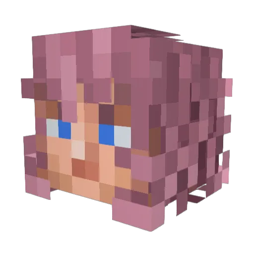 LucasLoved Minecraft avatar head, 3D render