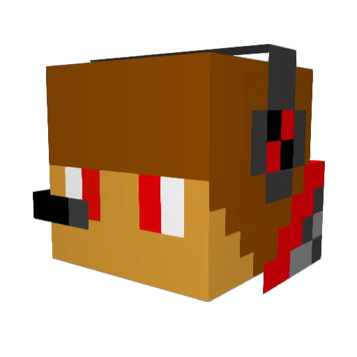 LucasTheBeast Minecraft avatar head, 3D render