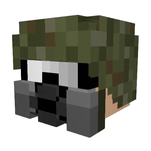 LucasZombie Minecraft avatar head, 3D render