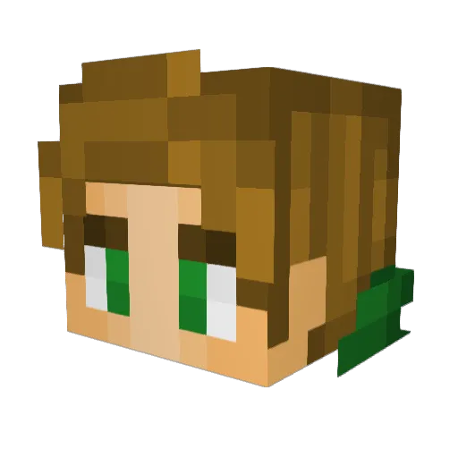 Lucasalf Minecraft avatar head, 3D render