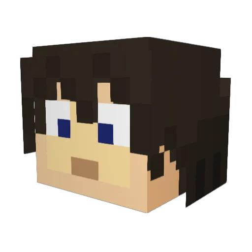 LucaselWAOS Minecraft avatar head, 3D render