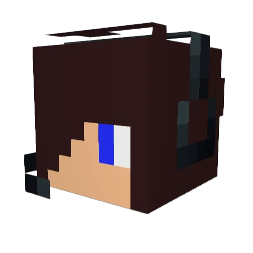 Lucashion Minecraft avatar head, 3D render