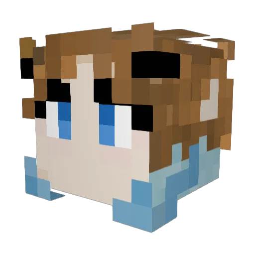 Lucat13 Minecraft avatar head, 3D render