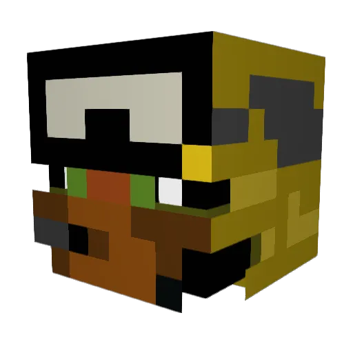 LuccaD Minecraft avatar head, 3D render