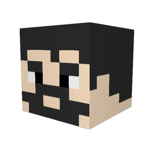Luccaliy Minecraft avatar head, 3D render