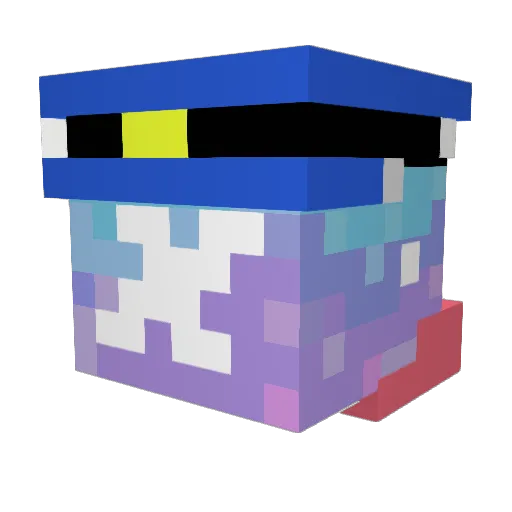 Lucccamon Minecraft avatar head, 3D render
