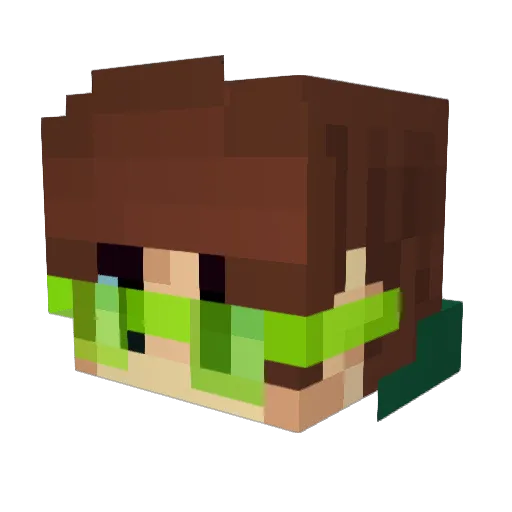 LucentLime Minecraft avatar head, 3D render