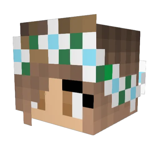 LucentMink Minecraft avatar head, 3D render