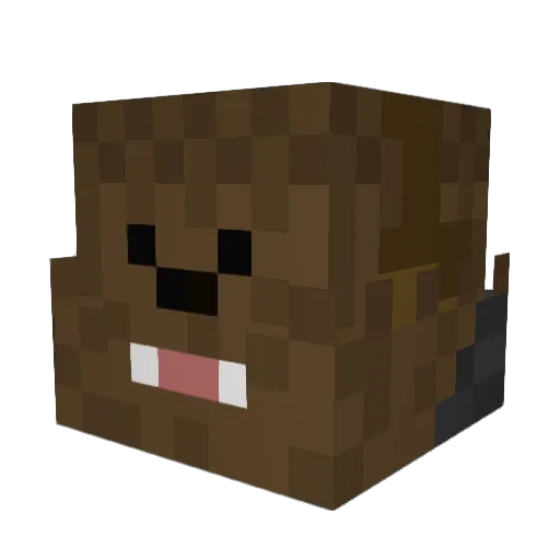 Lucerator Minecraft avatar head, 3D render