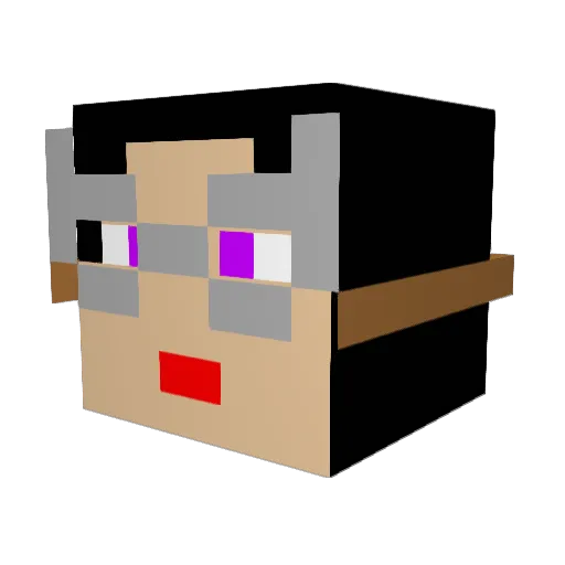 Lucern Minecraft avatar head, 3D render