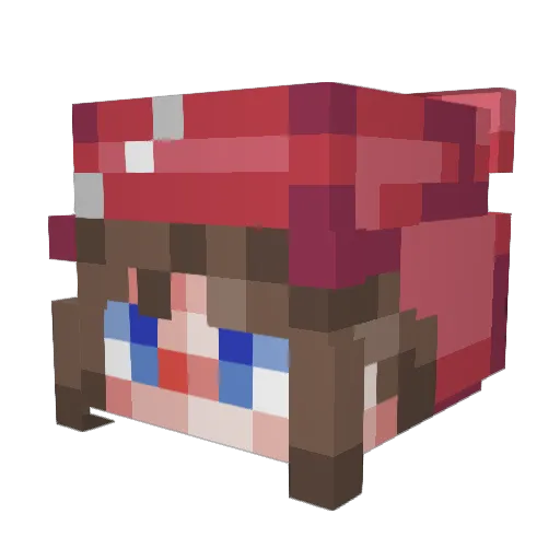 LuchrisXD Minecraft avatar head, 3D render