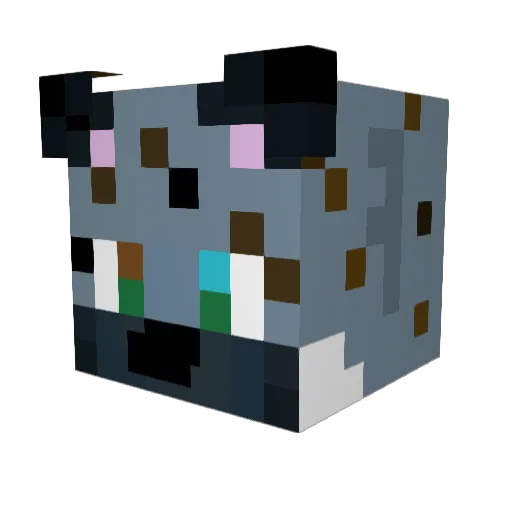 Luchsherz Minecraft avatar head, 3D render