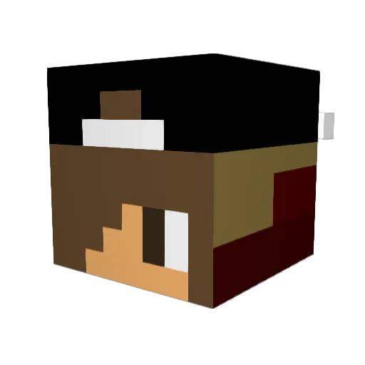 Luchsinator Minecraft avatar head, 3D render