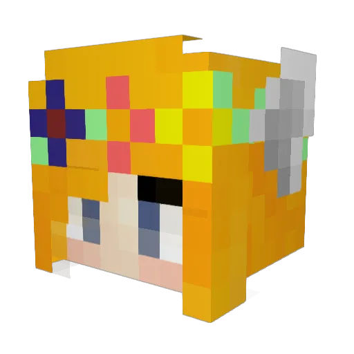 Luchxys Minecraft avatar head, 3D render