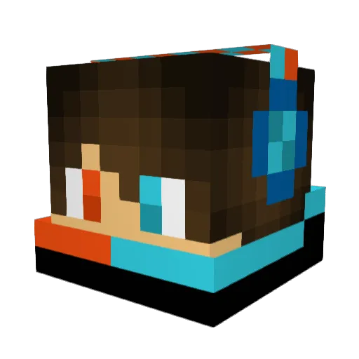 LuciLuke Minecraft avatar head, 3D render