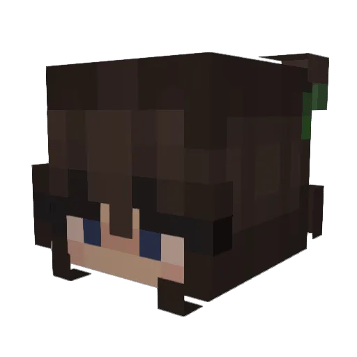LuciaCactus Minecraft avatar head, 3D render