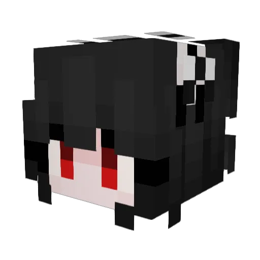 LuciaDX Minecraft avatar head, 3D render