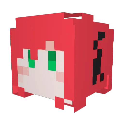 LuciaLatte Minecraft avatar head, 3D render