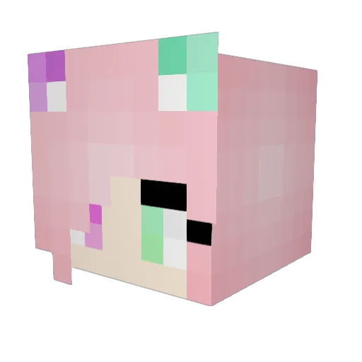 Lucia_Guy Minecraft avatar head, 3D render