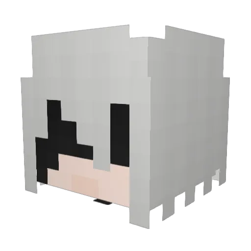 Lucia_heart Minecraft avatar head, 3D render