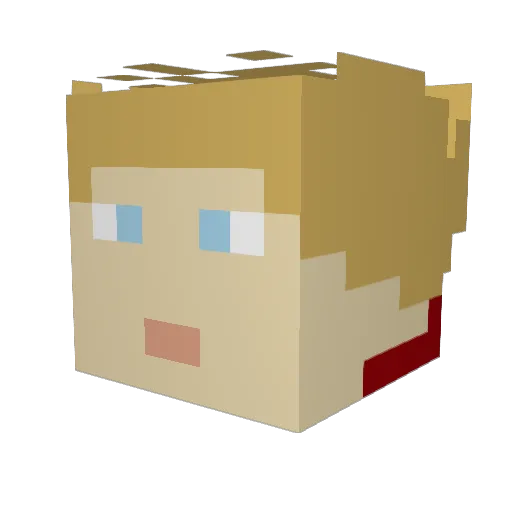 LucianVIPP Minecraft avatar head, 3D render