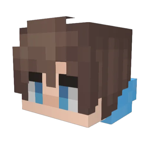 LucidBlank Minecraft avatar head, 3D render