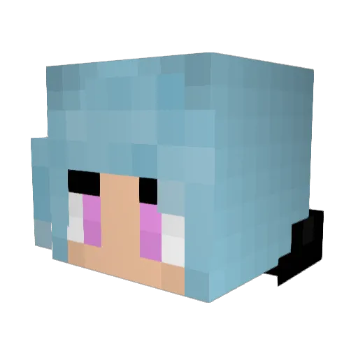 LucidBlu Minecraft avatar head, 3D render
