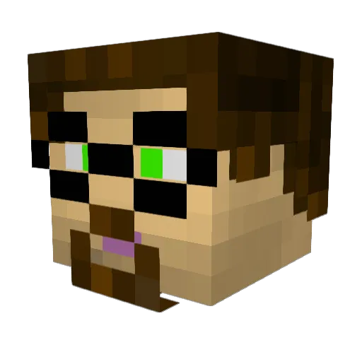 LucidFlow Minecraft avatar head, 3D render