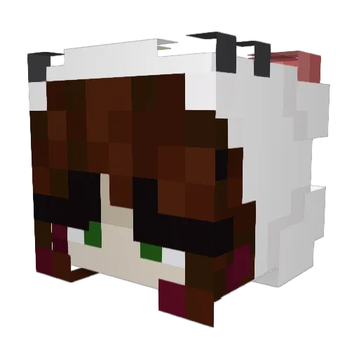 LucidPlatinum Minecraft avatar head, 3D render