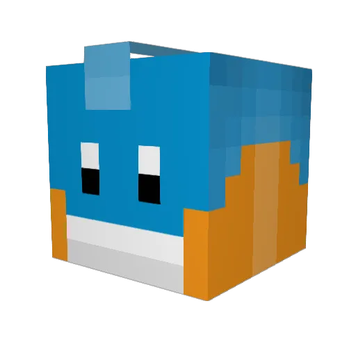 Lucidfoxx Minecraft avatar head, 3D render