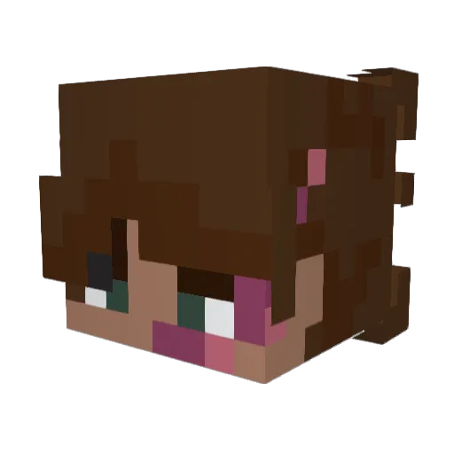 Luciduh Minecraft avatar head, 3D render