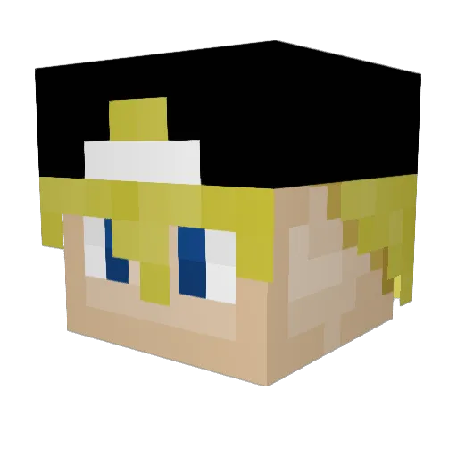 Luciender Minecraft avatar head, 3D render