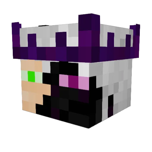 LuciferLux Minecraft avatar head, 3D render