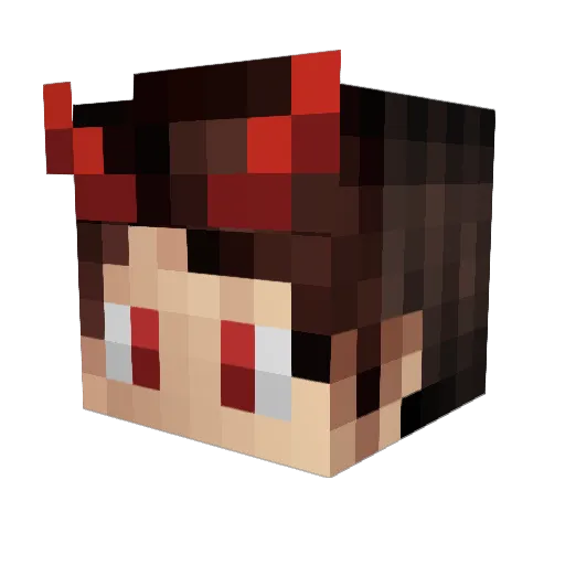 LuciferMr Minecraft avatar head, 3D render