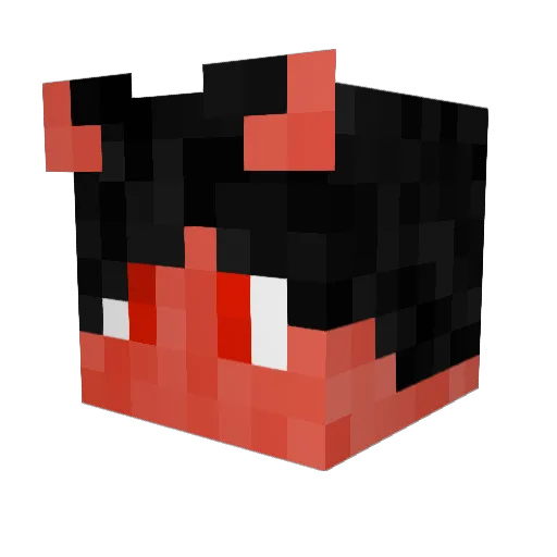 LuciferPeca Minecraft avatar head, 3D render