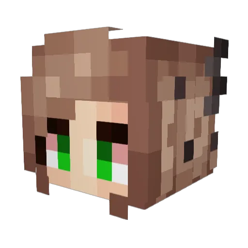 Lucilia_03 Minecraft avatar head, 3D render