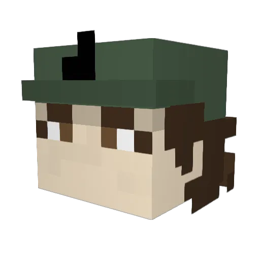 LucilleMC Minecraft avatar head, 3D render