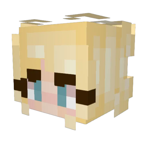LucinaQT Minecraft avatar head, 3D render