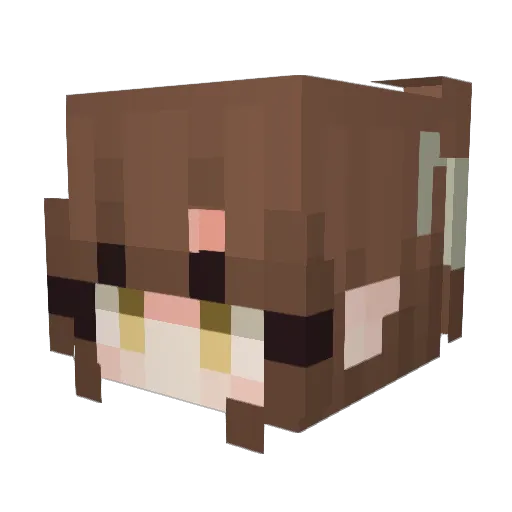 Lucinoli Minecraft avatar head, 3D render