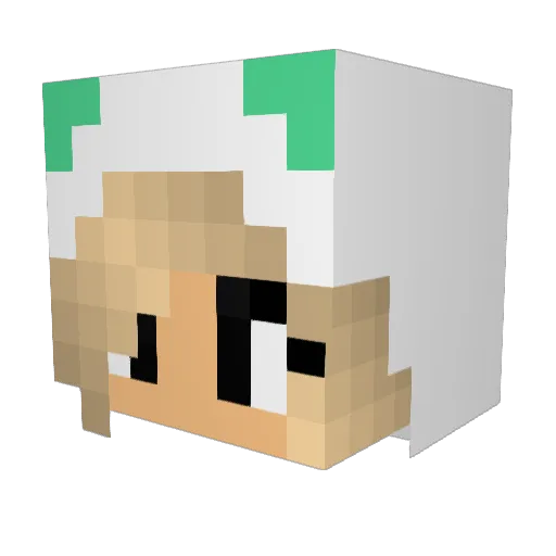 Lucipili Minecraft avatar head, 3D render