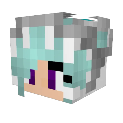 Lucisia Minecraft avatar head, 3D render
