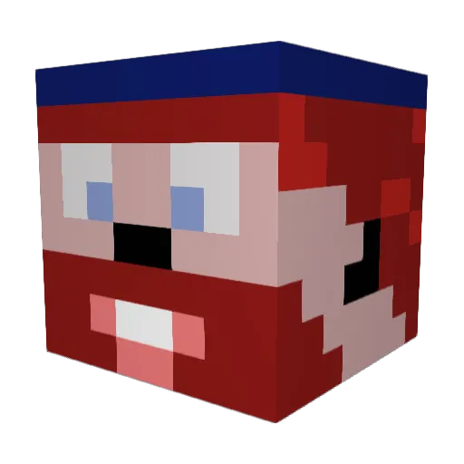 Luciwaa Minecraft avatar head, 3D render