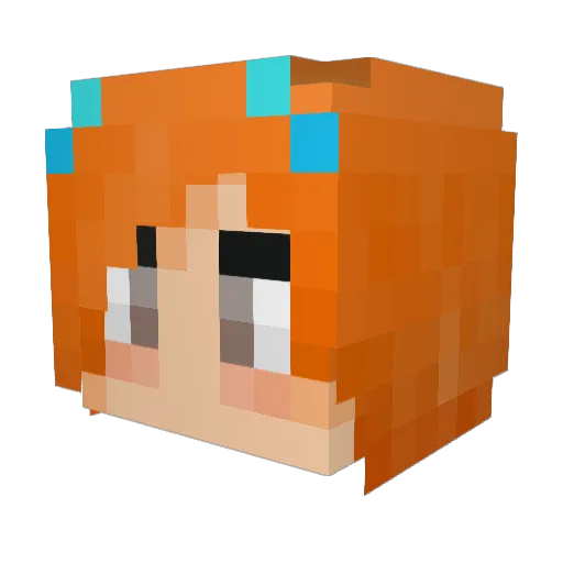 Luck1901 Minecraft avatar head, 3D render