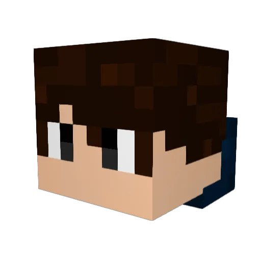 Luck4Gamer Minecraft avatar head, 3D render