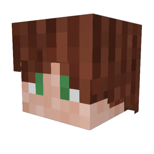 LuckApple Minecraft avatar head, 3D render