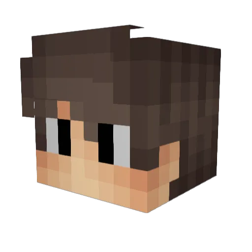 LuckDroid Minecraft avatar head, 3D render