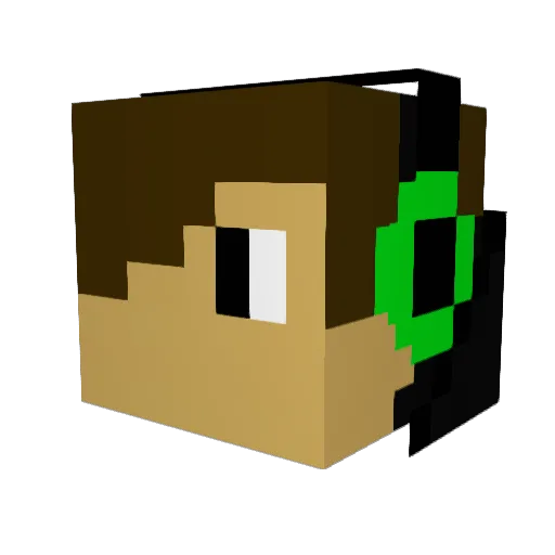 LuckOfNightmare Minecraft avatar head, 3D render