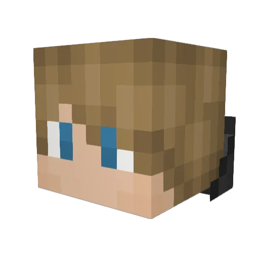 Luckeren Minecraft avatar head, 3D render
