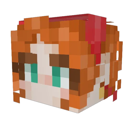 LuckiDuck1 Minecraft avatar head, 3D render