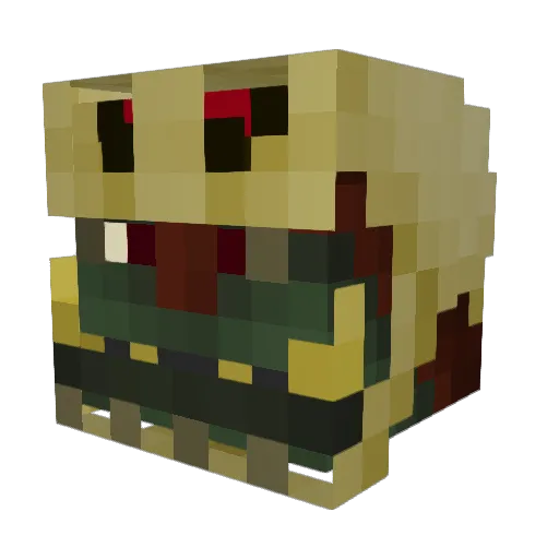 LuckieNBad Minecraft avatar head, 3D render